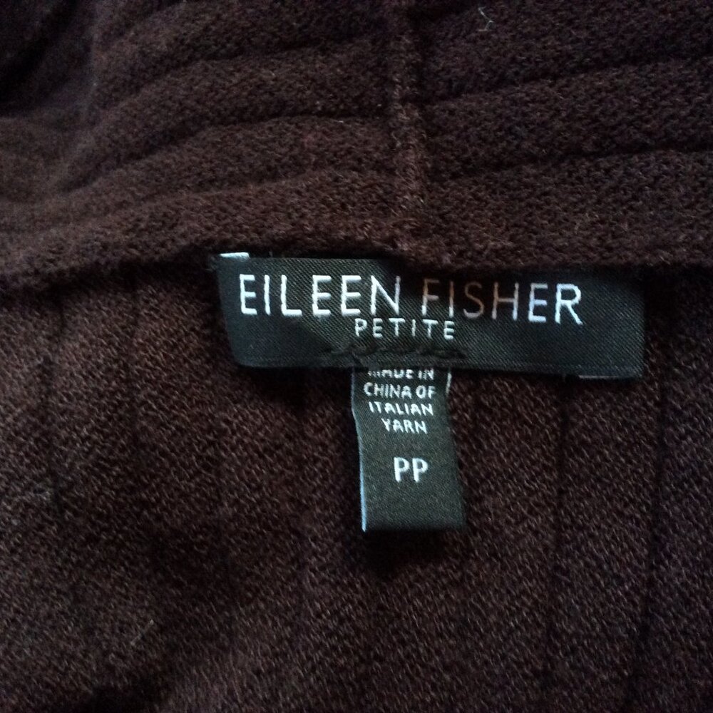 Eileen Fisher Bundle Brown Wool Cardigan and Orange T-Shirt Size XSP/XXS Fall - Picture 4 of 9